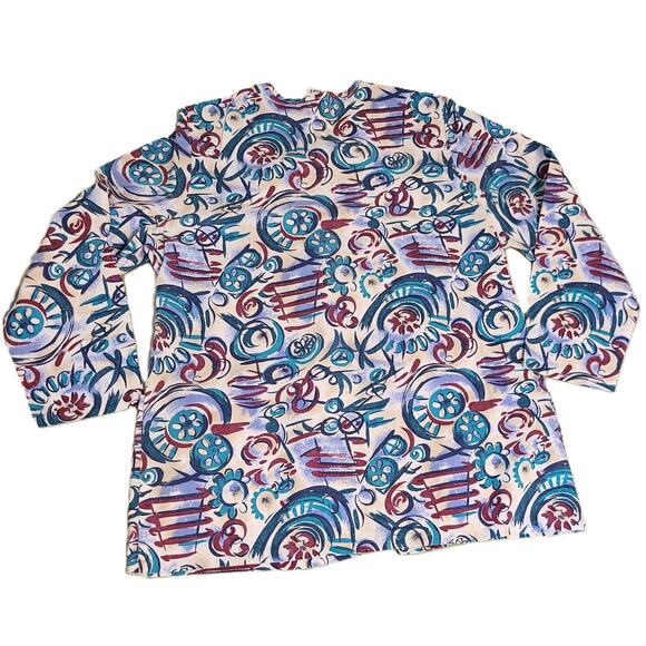 Sunshine Alley Unisex Scrub Jacket Lab Coat Top Large Long Sleeve Multicolor - Picture 2 of 4